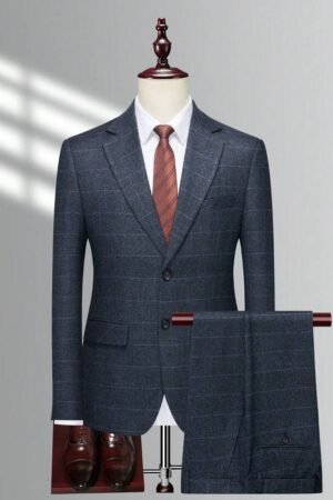 Manfinity Mode Men 1pc Plaid Single Breasted Blazer & 1pc Suit Pants, Old Money Style