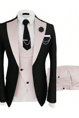 Tuxedo For Men 3 Piece Men's Suits Slim Fit Mens Suit Double Breasted Tux Blazer Vest Pants Wedding Suits Man