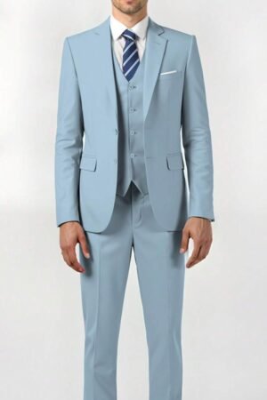 Men's Slim Fit 3-Piece Suit Two Buttons Notched Lapel Solid Suit Jacket Vest Pants Set Tuxedo For Prom Concert Graduation Season Size XS-3XL Men's Autumn Winter Suit Sets For Wedding Dress Valentine's Day