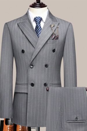 Latest  Business - Evening Attire  Business - Formal Business  Business - Business Commuting    Striped    Spring/Summer    Regular Fit    Double Button    Formal & Evening  Night Out    New Year